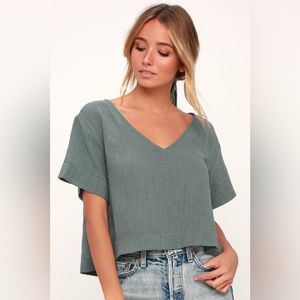 Signorina Grey Short Sleeve Top